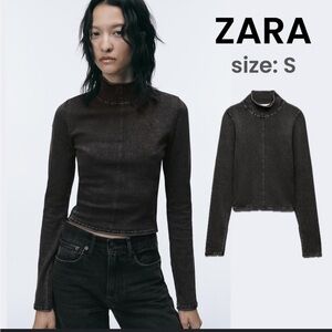 Zara Dark Gray Mock Turtleneck Longsleeve Shirt